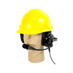 Dual-muff Hard-hat headset microphone